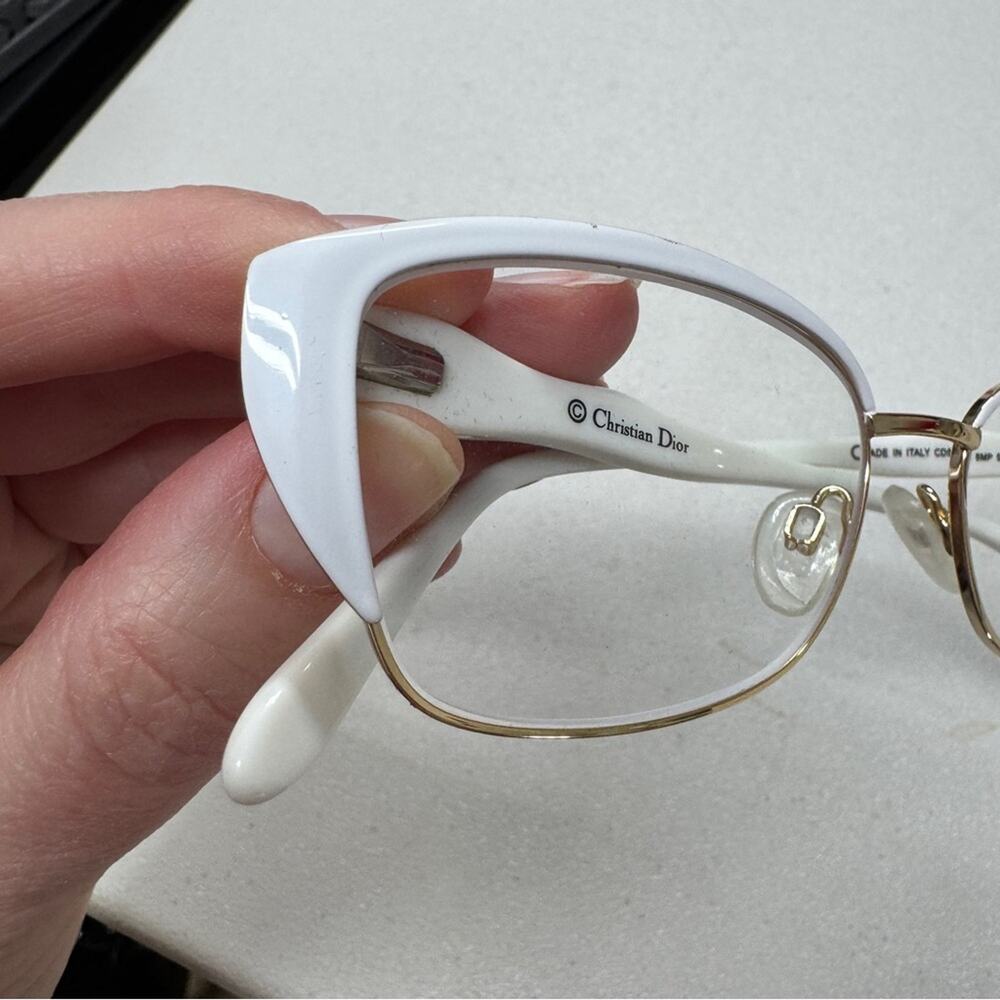 Christian Dior White & Gold Frame Womens Glasses Perception Made in Italy - Picture 7 of 8